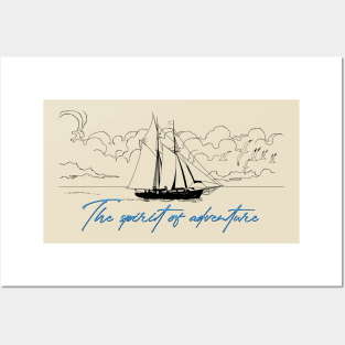 SAILBOAT, VESSEL, YACHT (black ver.) Posters and Art